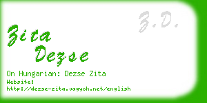zita dezse business card